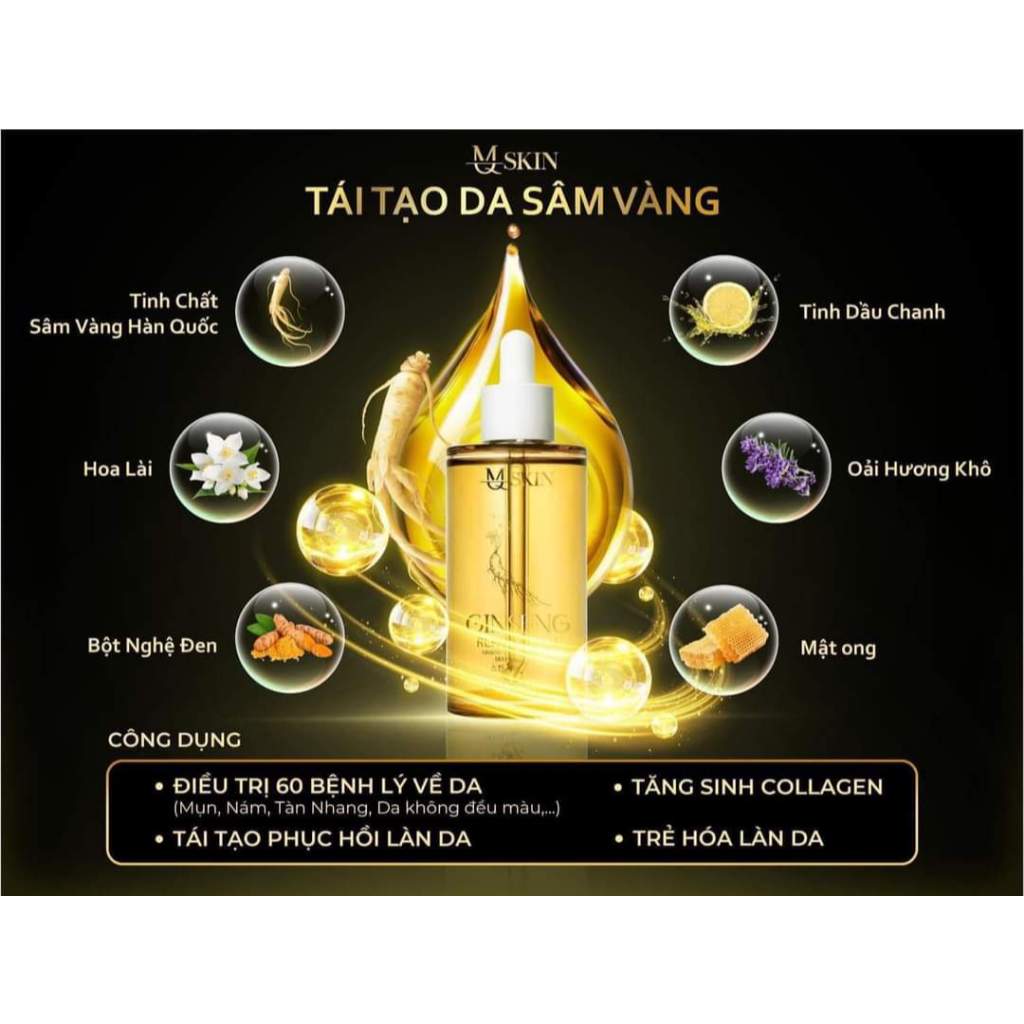 Combo tái tạo da sâm vàng MQ SKIN thay da nhân sâm mq skin,bột rửa mặt mqskin tr.i mụn nám tàn nhang | BigBuy360 - bigbuy360.vn