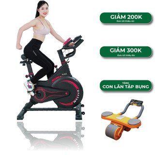 Xe đạp tập thể dục tại nhà kháng từ có bọc ốp bánh đà an toàn, chắc chắn