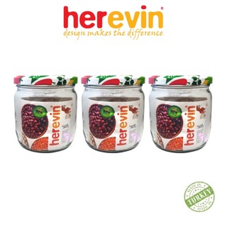 Bộ 3 hũ thủy tinh nắp thiếc herevin 425ml - hehu332357-807