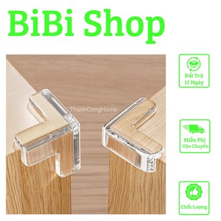 Bọc Cạnh Bàn Kính, Bịt Góc Bàn, Miếng Bịt Trong Suốt  Cạnh Tủ Vuông Bằng Silicon An Toàn Cho Bé