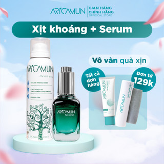 Bộ Đôi Cấp Nước Cho Da Dầu Aricamun Serum HA 30ml Và Xịt Khoáng Kiềm Dầu 100ml