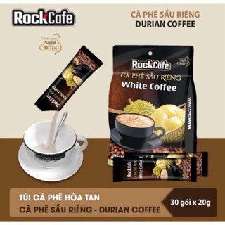[Meminstore] Cà Phê SẦU RIÊNG Rockcafe Túi 30 gói x20g -Rock cafe Vị Sầu Riêng Mẫu Mới  White Coffee