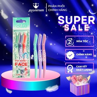 Set 3 dao cạo lông mặt cán dài kai razor can for women poseicom dc06
