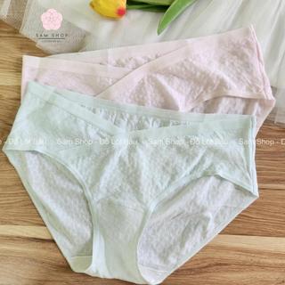 Quần lót Bầu cotton kháng khuẩn, mềm mát, cạp chéo tiện lợi cho mẹ Bầu. Quần chíp bầu