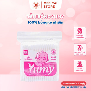 Tăm Bông Tự Nhiên Vệ Sinh Tai Cao Cấp Yumy (100 chiếc )