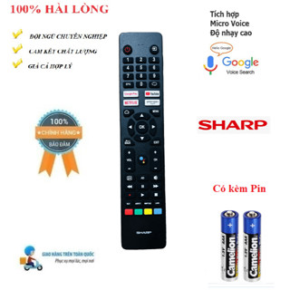 Remote Điều khiển tivi Sharp thông minh tìm kiếm giọng nói - Hàng mới chính hãng 100% Tặng kèm Pin!!!