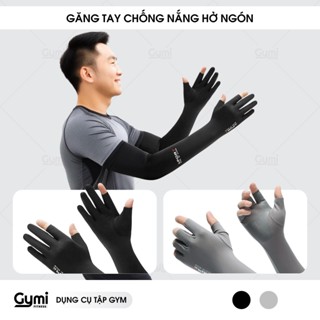 Găng Tay Chống Nắng Hở 3 Ngón, 5 Ngón Nam Nữ Dài / Xỏ Hở Ngón Chống Tia UV Mùa Hè Có Vân Chống Trượt