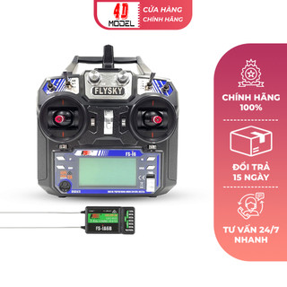 Bộ điều khiển 6 kênh flysky i6 + mạch thu ia6b chính hãng dùng chế tạo máy bay, cano, xe điều khiển - 4dmodel