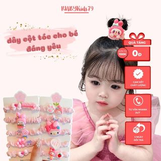 Dây cột tóc cho bé rubykids79 set 5 dây cột cóc nữ phong cách ngọt ngào nhiều mẫu dễ thương
