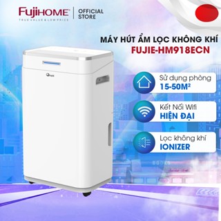 Máy hút ẩm lọc không khí 50m2 Fujie nhập khẩu, Ionizer lọc sạch không khí kết nối Wifi thông minh chế độ ngủ khoá trẻ em