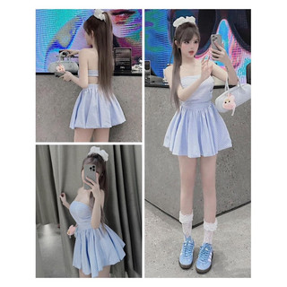 Đầm ống cúp ngực sọc có mút hở lưng