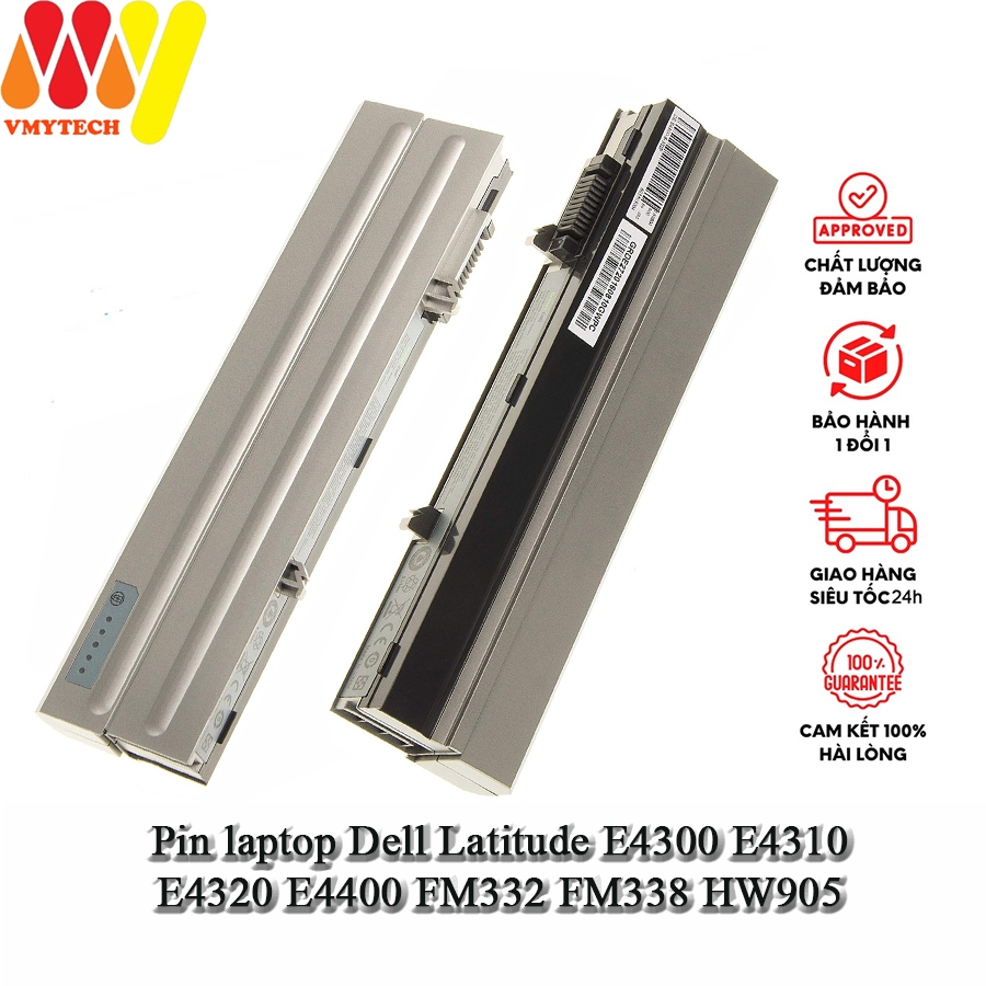 Pin laptop Dell Latitude E4300 E4310 E4320 E4400 FM332 FM338 HW905 New Fullbox, bảo hành 12 tháng