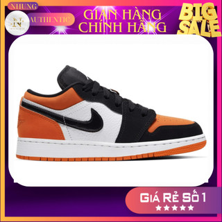 Giày nike air jordan 1 low shattered backboard authentic.giày sneaker jđ cam đen full box. bao check