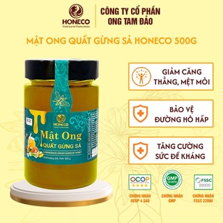 Mật ong Quất gừng sả HONECO 500g - Tăng cường sức đề kháng, bảo vệ đường hô hấp như ho, cảm cúm, cảm lạnh