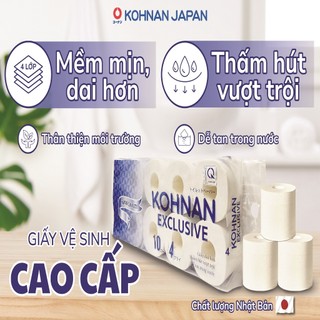 Cuộn giấy vệ sinh kohnan cao cấp 10 cuộn 4 lớp