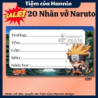 Set 20 Nhãn dán/nhãn vở hoạt hình Naruto