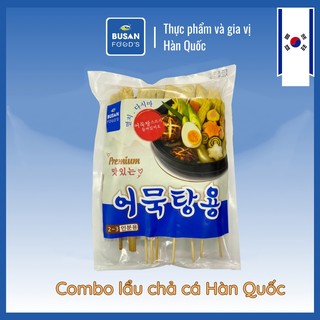 Combo lẩu chả cá Hàn Quốc, chả cá tổng hợp xiên sẵn và gói gia vị nêm lẩu