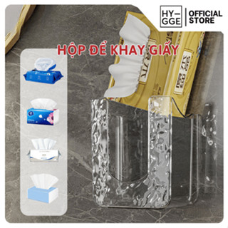 Hộp đựng khăn giấy ướt, giấy khô dán tường tiện lợi chất liệu nhựa PET phù hợp với nhiều không gian