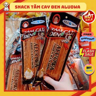 Tăm cay đen cay nồng,snack tăm cay đen aluowa,đồ ăn vặt cổng trường