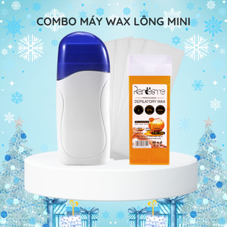 [ Combo wax lông tại nhà siêu đơn giản ] Bộ máy wax lông mini + sáp thanh lăn + tặng 10 tờ giấy wax