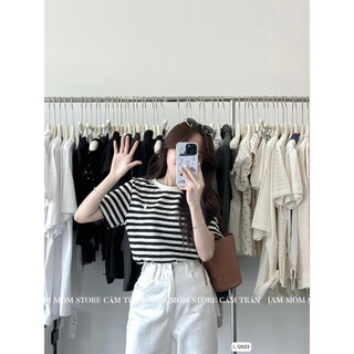 Áo  phông kẻ kèm ảnh cận chất