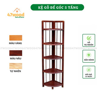 Kệ để góc 47wood gỗ cao su lắp ráp - Kệ để góc tường 4 5 tầng