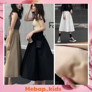 Chân váy xoè xếp ly hai màu nâu, đen