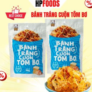 Bánh tráng Cuộn Tôm Bơ túi zip 90g-đồ ăn vặt bánh tráng trộn cuộn vị bò khô thơm ngon