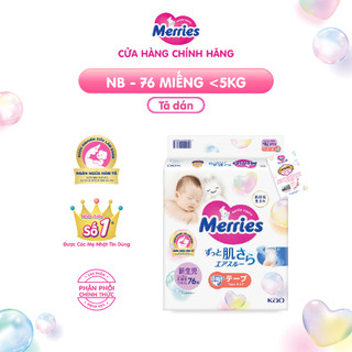 Tã/bỉm dán merries size nb - 76 miếng