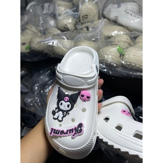 dép crocs jibbitz trang trí kuromi đi êm, form chuẩn, chống trơn trượt
