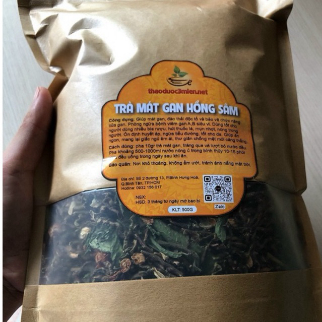 🍀Trà mát gan sơn mật hồng sâm 250gr - VÍP