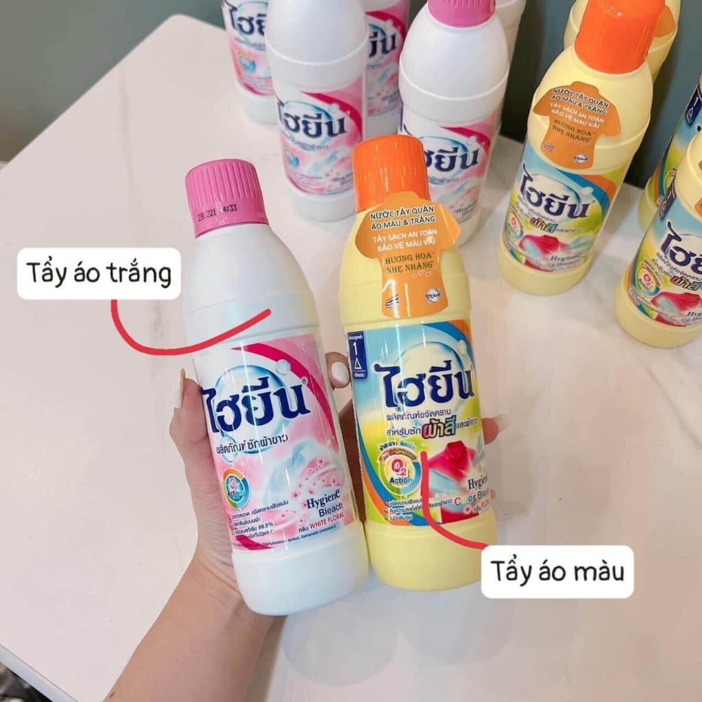 [ HYGIENE ]  -  Nước Tẩy Quần Áo Trắng Và Màu Hygiene Thái Lan, Dung Tích 500/600ml