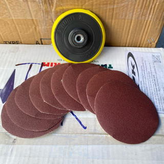 Đế mài chà nhám dán 10cm .combo 1 miếng đế và 10 tờ nhám
