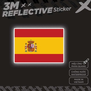 SPAIN FLAG 3M - Reflective Sticker Die-cut Hình dán phản quang thương hiệu STICKER FACTORY