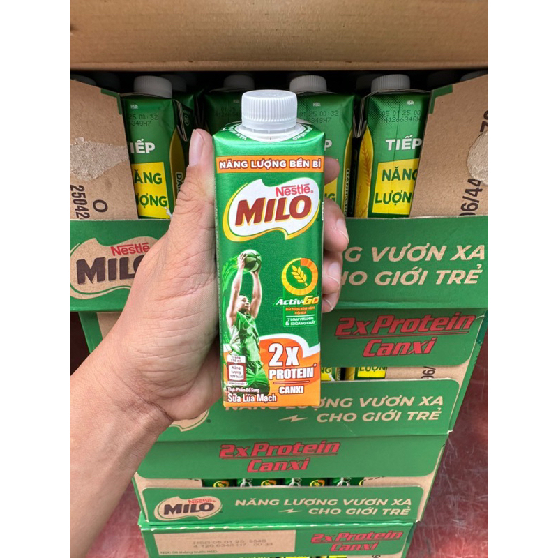 THÙNG  24 hộp sữa lúa mạch MILO nắp vặn 210ml