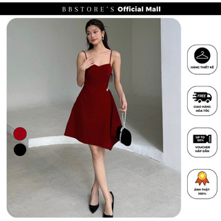  Đầm Xòe Nhung Hai Dây Dự Tiệc (không kèm hoa) BBSTORE'S -D3045