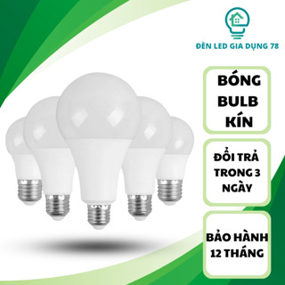 Bóng đèn LED tròn kín chống nước 3W, 5W, 7W, 9W, trang trí ngoài trời mã A1