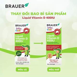 Vitamin D 400IU dạng nước Brauer Baby & Kids Liquid Vitamin D 400IU cho trẻ sơ sinh và trẻ nhỏ (10 ml) Maxwell