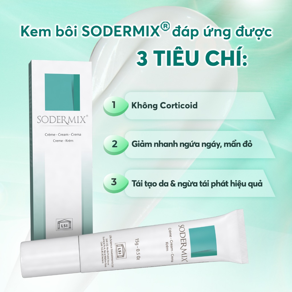 [MUA 2 TẶNG 1] Commbo 2 Tuýp SODERMIX Kem Bôi Viêm Da Cơ Địa, Ngứa Ngáy, Sẹo Nhập Khẩu Nguyên Hộp Từ Pháp 15gr