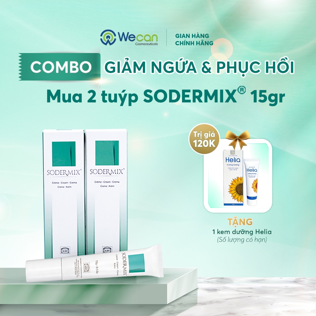 [MUA 2 TẶNG 1] Commbo 2 Tuýp SODERMIX Kem Bôi Viêm Da Cơ Địa, Ngứa Ngáy, Sẹo Nhập Khẩu Nguyên Hộp Từ Pháp 15gr