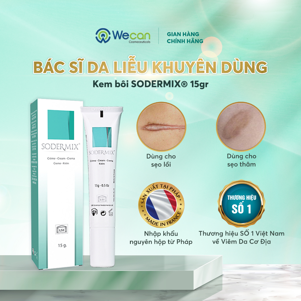 SODERMIX® Kem Bôi Sẹo Lồi, Sẹo Thâm, Sẹo Phì Đại - Nhập Khẩu Nguyên Hộp Từ Pháp - Hàng Chính Hãng