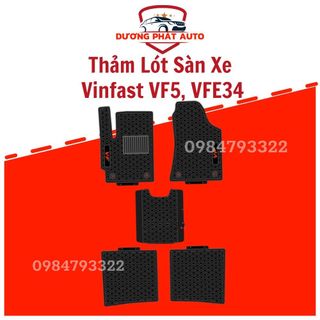 Thảm sàn, thảm lót sàn xe vinfast vf5, vfe34, vf e34 cao su đúc, không mùi, dễ vệ sinh