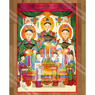 Tranh Tam Tòa Thánh Mẫu chất liệu vải phủ bóng cao cấp dày dặn (không khung)