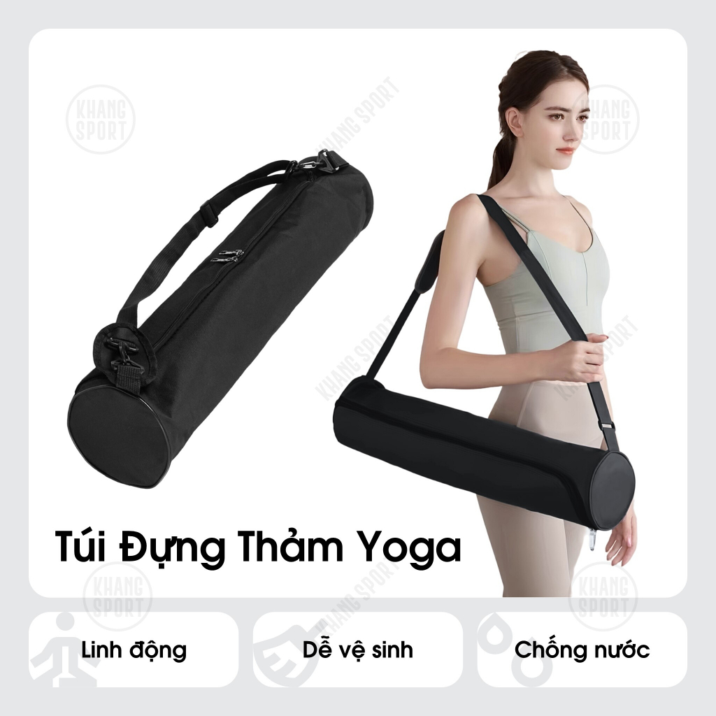 Túi Đựng Thảm Tập Yoga PU Cao Cấp - Có Khóa Kéo, Chống Nước