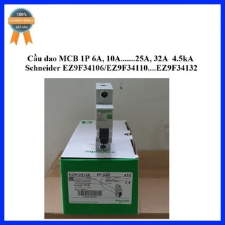 Cầu dao MCB 1P 6A...25A, 32A  4.5kA Schneider EZ9F34106...EZ9F34150/EZ9F34163