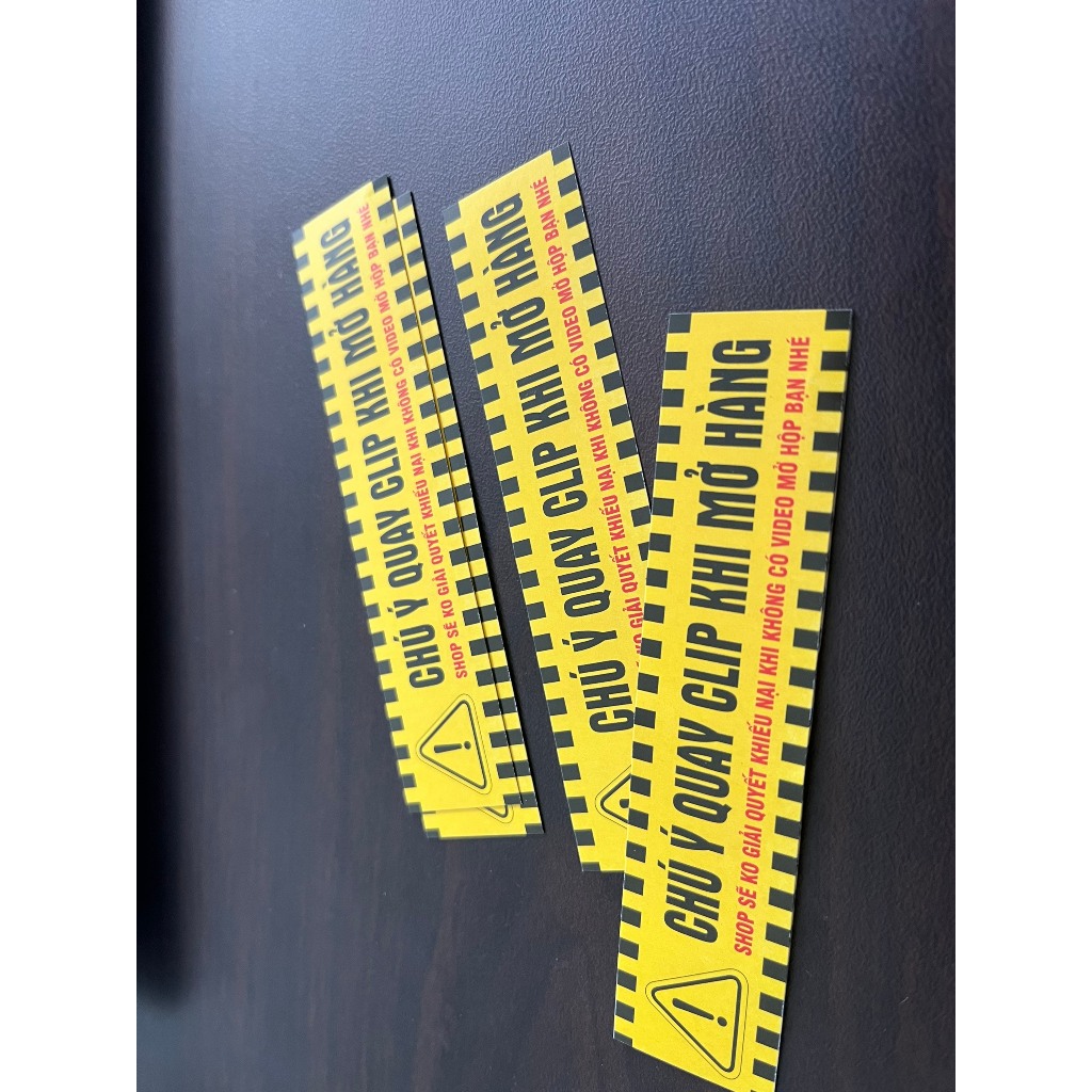 Combo 100 Tem Chú Ý Không Có Keo Dán Sẵn (KHÔNG PHẢI DECAL) 11x2.5cm (Có thể thay đổi tùy theo đợt in)