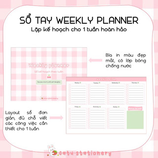 Sổ kế hoạch tuần WEEKLY PLANNER kích thước A5 gáy lò xo