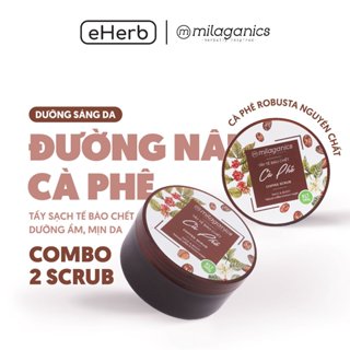 Combo 2 tẩy tế bào chết body MILAGANICS - Cà phê, dưỡng trắng, ngừa mụn, mờ thâm - 300ml