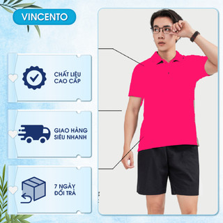 Áo Thun Polo Vincento Nam Có Cổ Tay Ngắn Vải Cá Sấu/ Áo Polo Nam Slimfit Vải CVC Cao Cấp