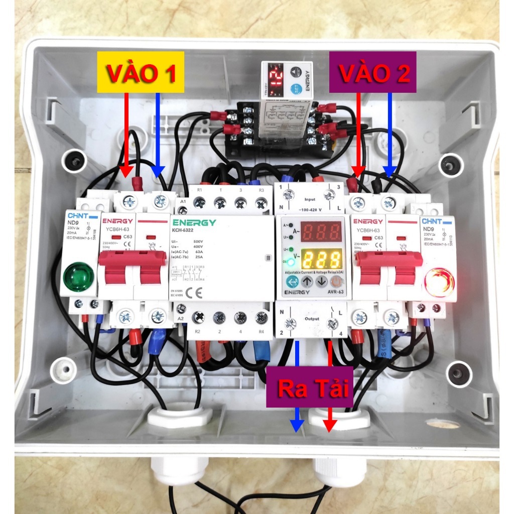 BỘ CHUYỂN NGUỒN TỰ ĐỘNG ATS DÙNG  KHỞI ĐỘNG TỪ - Contactor KCH 63/22 - 2NO - 2NC